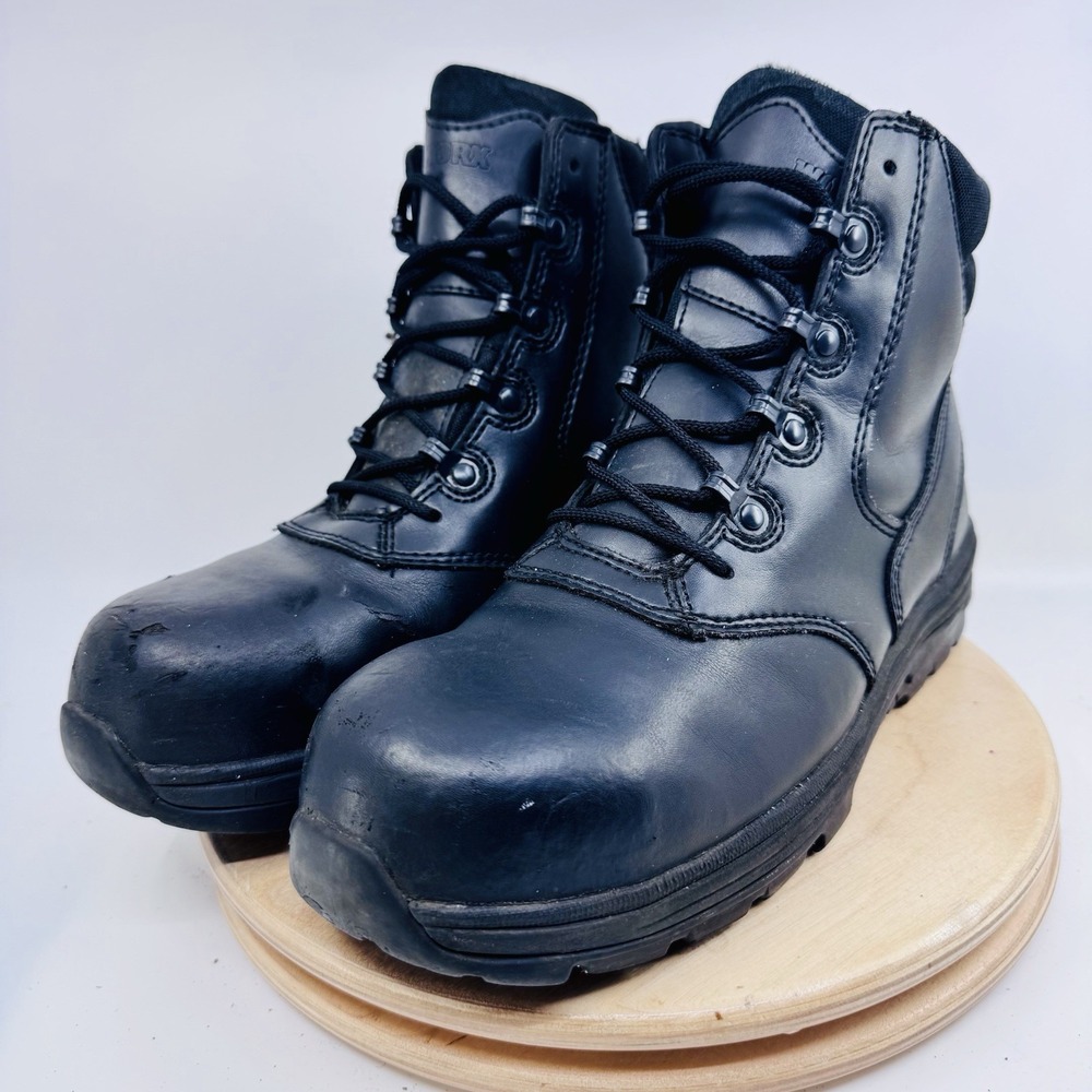 Worx Red Wing Women's 10M Black Work Boots Non Metallic Safety Toe Side Zip